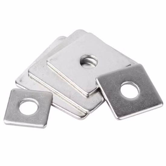 Fabricante directo Metal DIN436 304 316 Acero inoxidable M6-M20 Arandela de placa plana cuadrada con orificio redondo